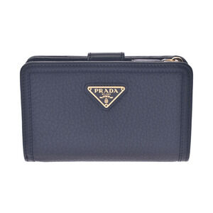 Prada L zipper wallet black leather bifold